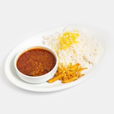 چلو خورشت قیمه سیب زمینی (نصف پرس)