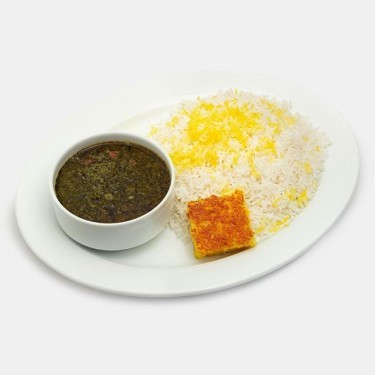 چلو خورشت قورمه سبزی (نصف پرس)